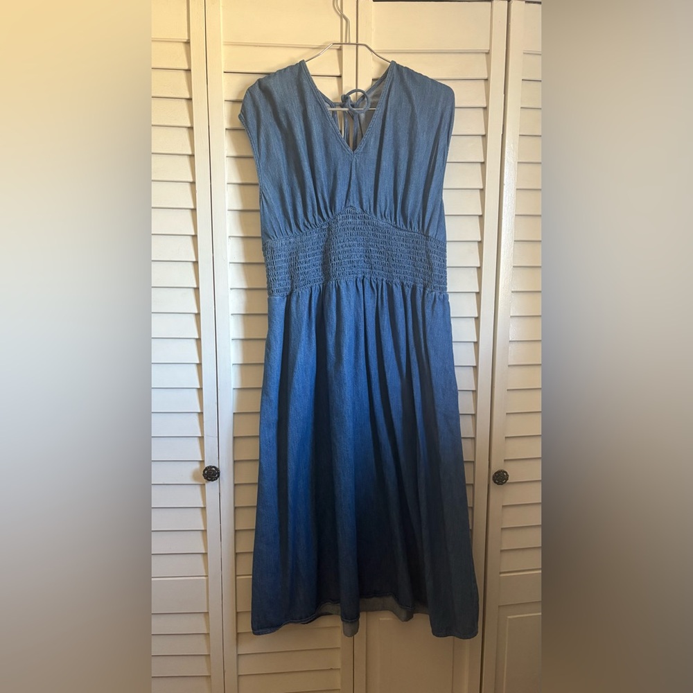Blue Denim Maxi Dress